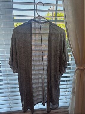 Caution To The Wind Heather Gray Knit Open-Front Cardigan